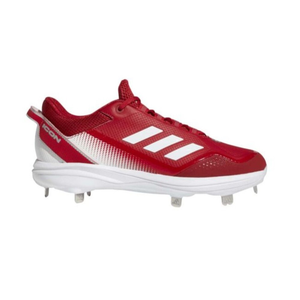 Adidas Cleats Men's 12 1/2 Red White Icon 7 Baseball Metal Low Top S23861